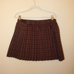 Maroon Pleated Skirt